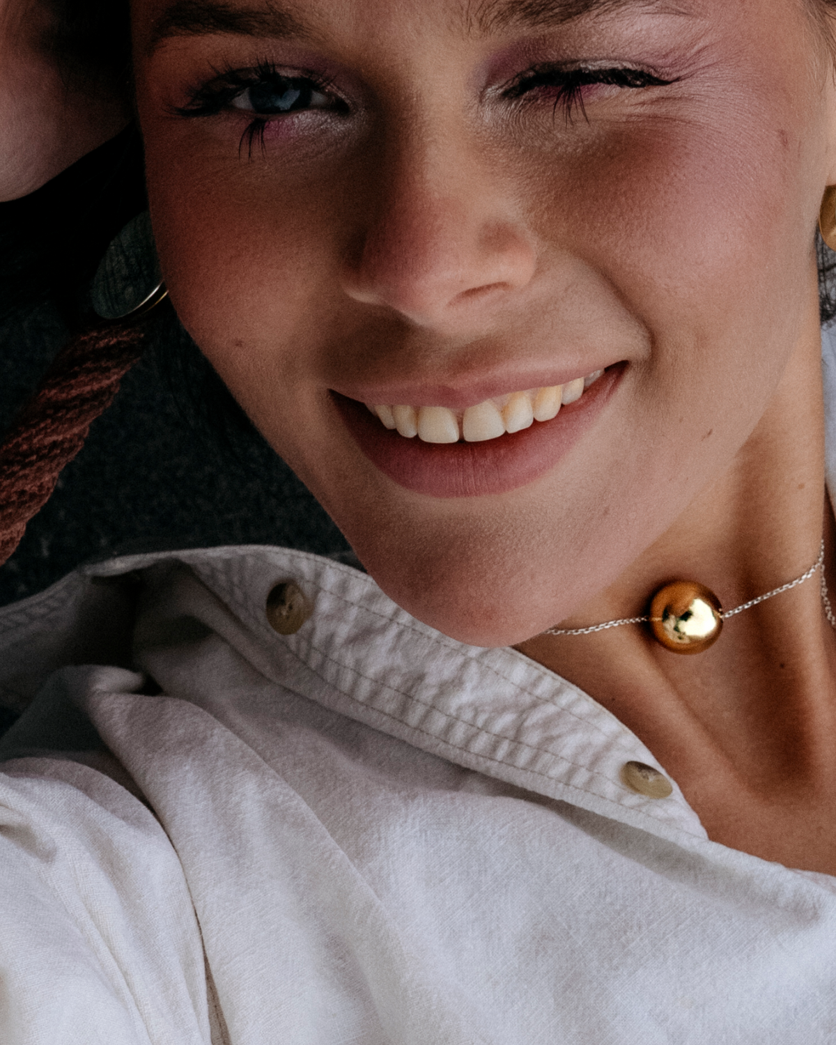 Golden sphere choker