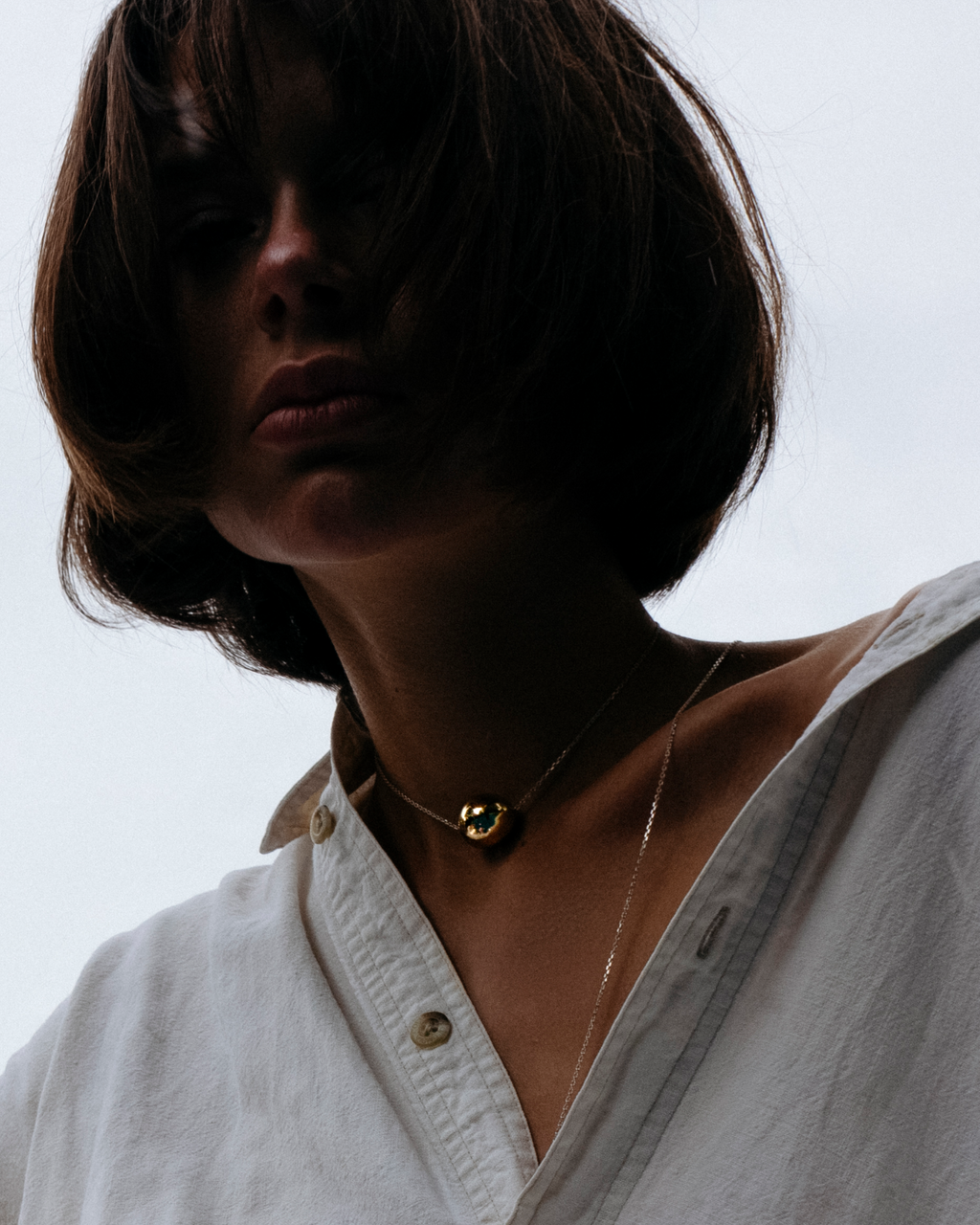 Golden sphere choker